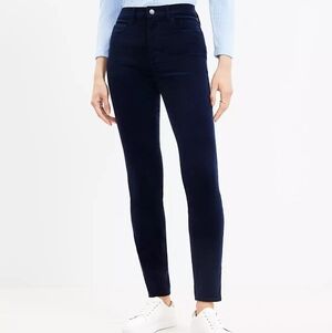 Loft Navy Blue Skinny Corduroy High Rise Pants Size 0/25